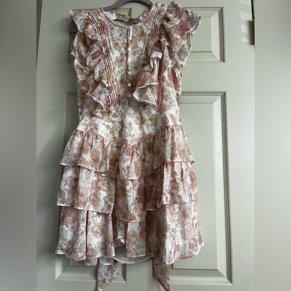 Ever New Conscious Floral Print Ruffle Trim Mini Dress Women’s Size 4 - Picture 3 of 16